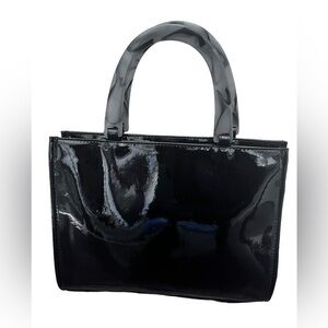 Neiman Marcus Patent Leather Purse New WITHOUT Tags Lucite Shell Handle